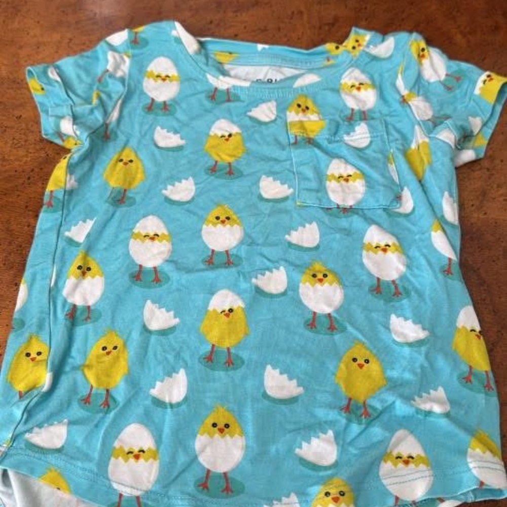 Bums & Roses Chick and Egg Print Tee